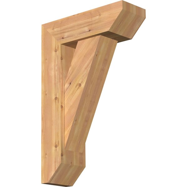 Ekena Millwork Traditional Slat Smooth Bracket w/ Offset Brace, Western Red Cedar, 7 1/2"W x 22"D x 34"H BKT0806X22X34TRA06SWR - main